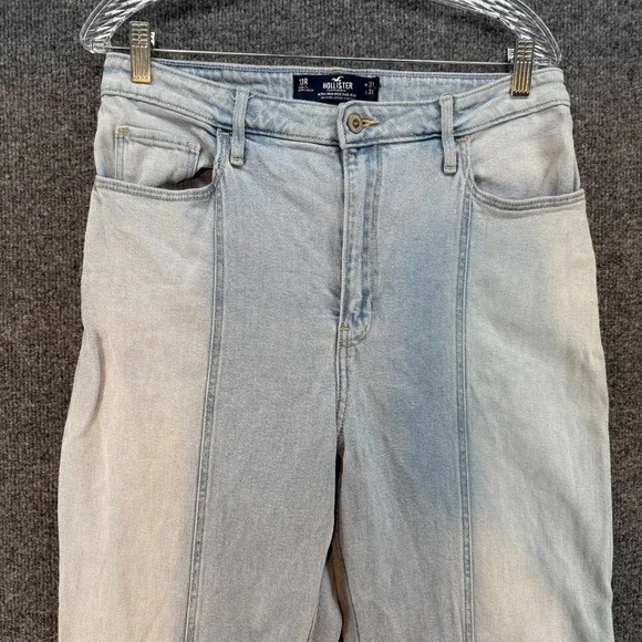 Hollister Jeans Womens 31 Blue Patchwork Ultra High Rise Wide Leg Dad Jean 90s - Picture 2 of 9